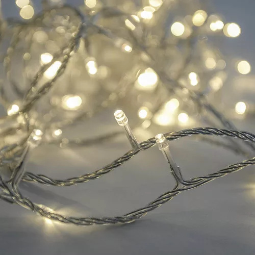 Crystalline toldható 50 LED fényfüzér, 400 cm, MELEG FEHÉR LED, átlátszó kábel, Kül- és beltéri