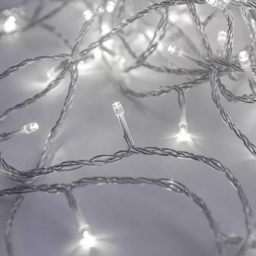 Crystalline toldható 50 LED fényfüzér, 400 cm, HIDEG FEHÉR LED, átlátszó kábel, Kül- és beltéri
