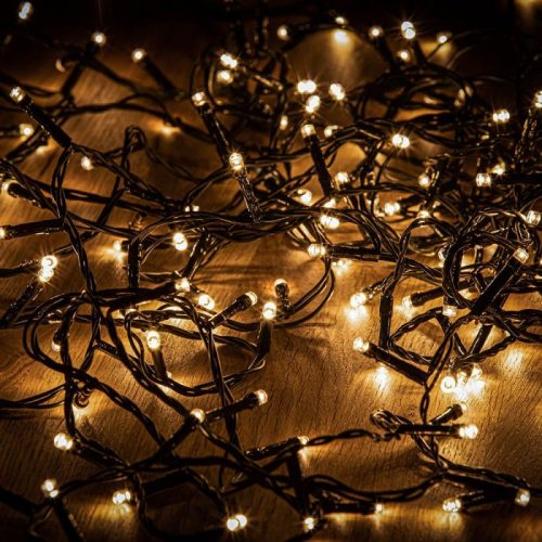Crystalline ohybná LED svetelná reťaz 400 cm, 50 teplých bielych LED diód, s čiernym káblom, vhodná na vonkajšie aj vnútorné použitie