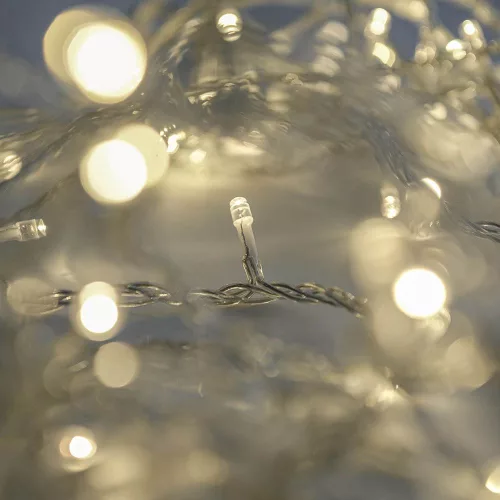 Crystalline toldható LED fényfüzér 800 cm, 100 db MELEG FEHÉR LED, átlátszó kábel, Kül- és beltéri