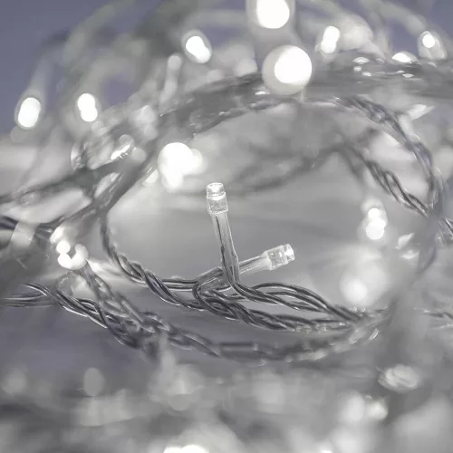 Crystalline toldható 100 LED fényfüzér, 800 cm, HIDEG FEHÉR LED, átlátszó kábel, Kül- és beltéri