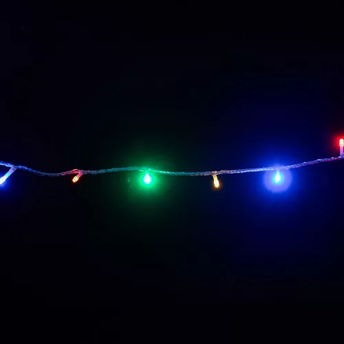 Crystalline  toldható fényfüzér 100 LED, 800 cm, Színes, átlátszó kábel, Kül- és beltéri