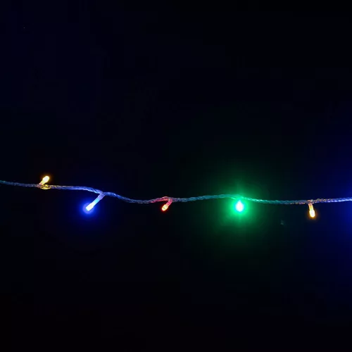 Crystalline  toldható fényfüzér 100 LED, 800 cm, Színes, átlátszó kábel, Kül- és beltéri