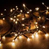Crystalline ohybná LED svetelná reťaz 800 cm, 100 ks TEPLÝCH BIELYCH LED diód, s čiernym káblom, vhodná na vonkajšie aj vnútorné použitie