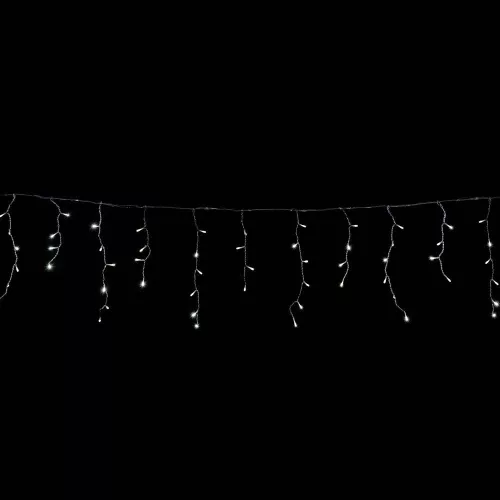Crystalline toldható jégcsapfüzér 100 LED, 300 x 40 cm,  hideg fehér, átlátszó kábellel, Kül- és beltéri