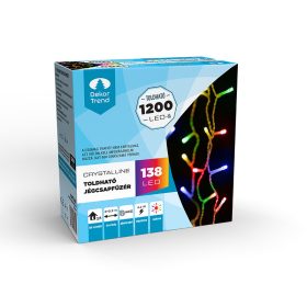   Crystalline LED cencúľová reťaz, 200 x 90 cm, 138 MULTI LED diód, priehľadný kábel, vhodná na vonkajšie aj vnútorné použitie