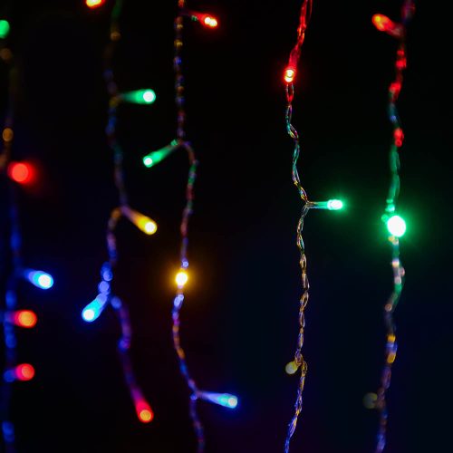 Crystalline LED cencúľová reťaz, 200 x 90 cm, 138 MULTI LED diód, priehľadný kábel, vhodná na vonkajšie aj vnútorné použitie