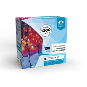   Crystalline LED cencúľová reťaz 200 x 90 cm so 138 STUDENÝMI BIELYMI LED diódami, čierny kábel, vhodná na vonkajšie aj vnútorné použitie