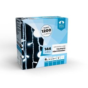   Crystalline závesná LED svetelná opona, 120 x 120 cm, 144 ks STUDENÁ BIELA LED, priehľadný kábel, Vhodná pre vonkajšie aj vnútorné použitie