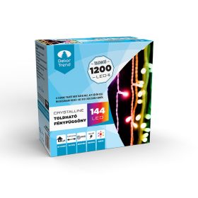   Crystalline závesná LED svetelná opona, 120 x 120 cm, 144 ks MULTI LED, priehľadný kábel, vhodná na vonkajšie aj vnútorné použitie