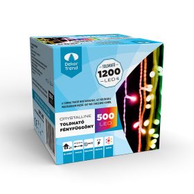   Crystalline závesná LED svetelná opona 200 x 250 cm, 500 ks MULTI LED, priehľadný kábel, Vhodná pre vonkajšie aj vnútorné použitie