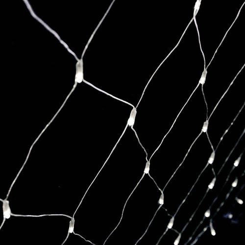 Crystalline rozložiteľná LED svetelná sieť, 200 x 100 cm, 96 ks STUDENÁ BIELA LED, priehľadný kábel, Vhodná pre vonkajšie aj vnútorné použitie