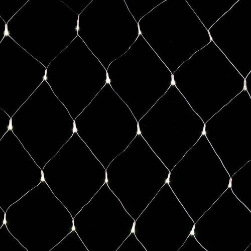 Crystalline rozložiteľná LED svetelná sieť, 200 x 100 cm, 96 ks STUDENÁ BIELA LED, priehľadný kábel, Vhodná pre vonkajšie aj vnútorné použitie