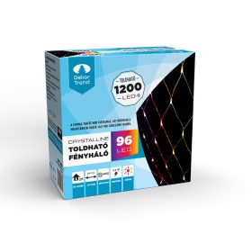   Crystalline rozložiteľná LED svetelná sieť, 200 x 100 cm, 96 ks MULTI LED, priehľadný kábel, Vhodná na vonkajšie aj vnútorné použitie