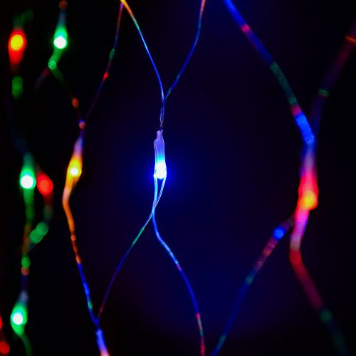 Crystalline rozložiteľná LED svetelná sieť, 200 x 100 cm, 96 ks MULTI LED, priehľadný kábel, Vhodná na vonkajšie aj vnútorné použitie