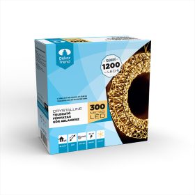   Crystalline závesná kovová dekorácia na okno, 300 mikro LED, TEPLÁ BIELA, priemer 30 cm