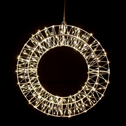 Crystalline závesná kovová dekorácia na okno, 300 mikro LED, TEPLÁ BIELA, priemer 30 cm