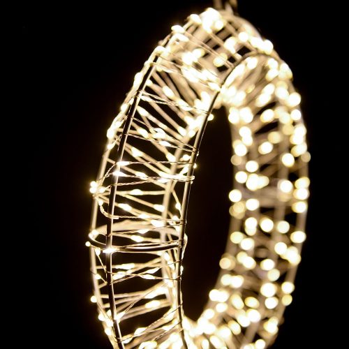 Crystalline závesná kovová dekorácia na okno, 300 mikro LED, TEPLÁ BIELA, priemer 30 cm