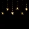 Crystalline toldható LED HÓPEHELY fényfüggöny, 120 x 80 cm, 90 db MELEG FEHÉR LED, átlátszó kábel