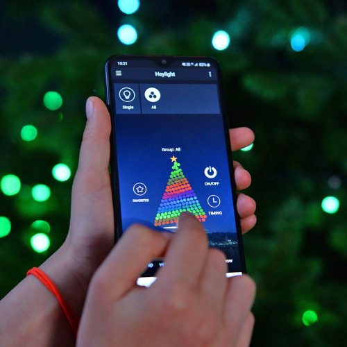 Dekortrend Heylight inteligentná svetelná reťaz, 1600 cm, 160 RGB LED, čierny kábel