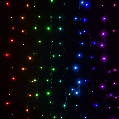 Dekortrend Heylight inteligentná svetelná záclona, 90 x 200 cm, 200 RGB LED, čierny kábel, IP44, ovládanie na Bluetooth