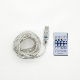   Dekortrend Inteligentná svetelná reťaz, 100 LED, priehľadný kábel, USB pripojenie