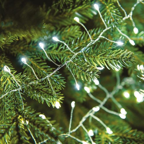 Girlanda Vílie svetielka, strieborný kábel, studená biela, 300 cm, 300 LED