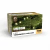 Tündérfény girland, 700 LED, meleg fehér, zöld kábel