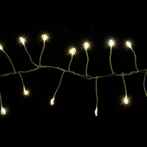 Tündérfény girland, 700 LED, meleg fehér, zöld kábel