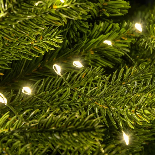 Tündérfény girland, 700 LED, meleg fehér, zöld kábel