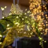 Tündérfény girland, 1400 LED, meleg fehér, zöld kábel