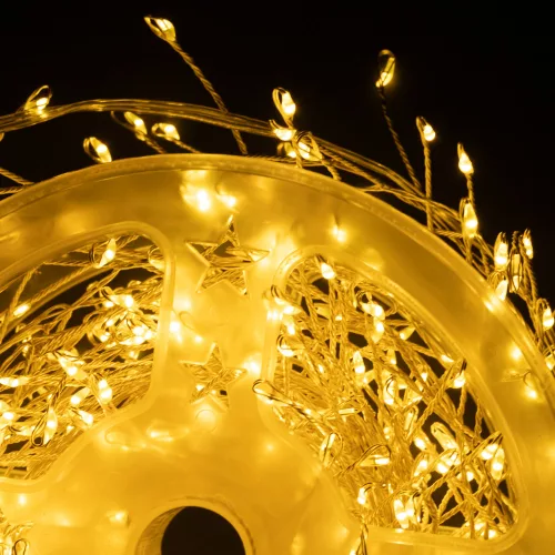 Tündérfény girland, ezüst kábel, meleg fehér, 20 m, 1000 LED