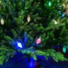 Kristálycsepp fényfüzér 30 LED, zöld kábel, multi, 600 cm