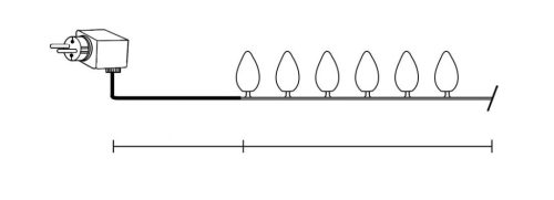 Kristálová kvapka svetelná reťaz, zelený kábel, teplá biela, 1200 cm, 60 LED