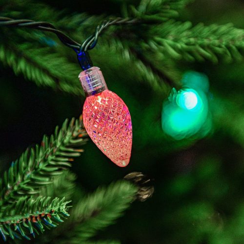 Kristálová kvapka svetelná reťaz, zelený kábel, multi, 1200 cm, 60 LED