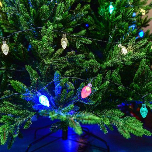 Kristálová kvapka svetelná reťaz, zelený kábel, multi, 1200 cm, 60 LED