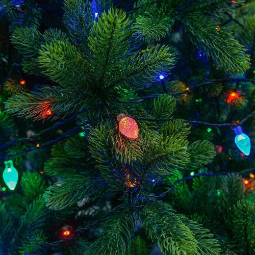 Kristálová kvapka svetelná reťaz, zelený kábel, multi, 1200 cm, 60 LED