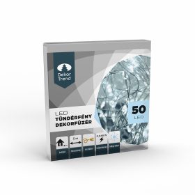   Vílie svetielka dekoračný svetelný reťaz, studená biela, 500 cm, 50 LED, medený kábel