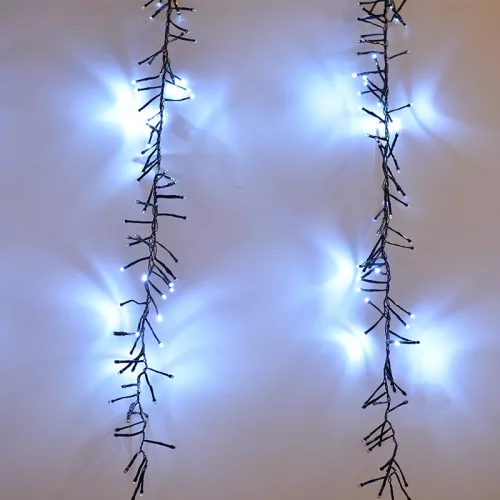 Meteor svetelný záves, studená biela, čierny kábel, 200 x 100 cm, 480 LED