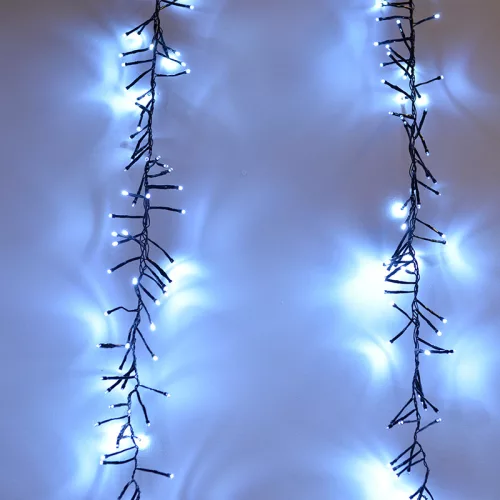Meteor svetelný záves, studená biela, čierny kábel, 200 x 100 cm, 480 LED