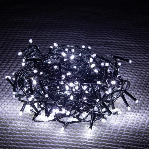 Dekortrend Kültéri toldható 100 LED fényfüzér, Hideg fehér, 1000 cm