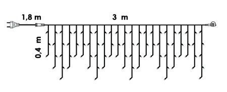 Dekortrend Vonkajšia LED cencúľová reťaz, Teplá biela, 300 x 40 cm, 101 LED