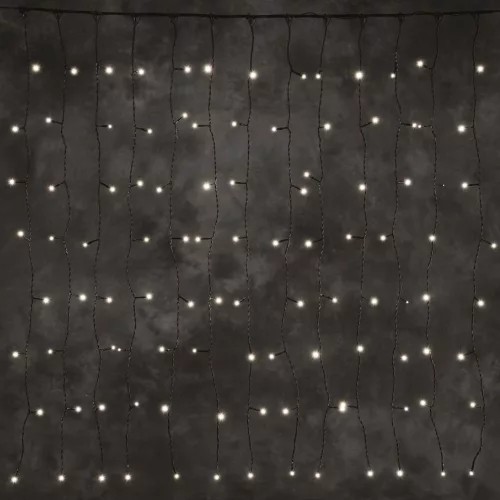 Dekortrend Kültéri toldható 140 LED fényfüggöny, Meleg fehér, 100 x 200 cm