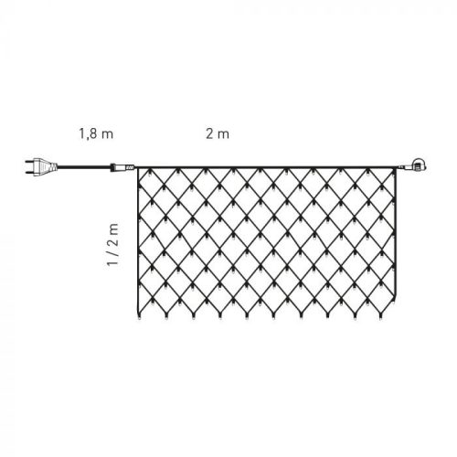Dekortrend Vonkajšia LED svetelná sieť, Teplá biela, 200 x 100 cm, 96 LED