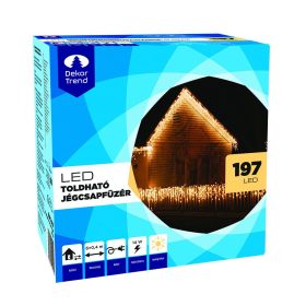   Dekortrend Vonkajšia LED cencúľová reťaz, Teplá biela, 600 x 40 cm, 197 LED