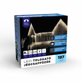   Dekortrend Vonkajšia LED cencúľová reťaz 600 x 40 cm, 197 ks Studená biela LED