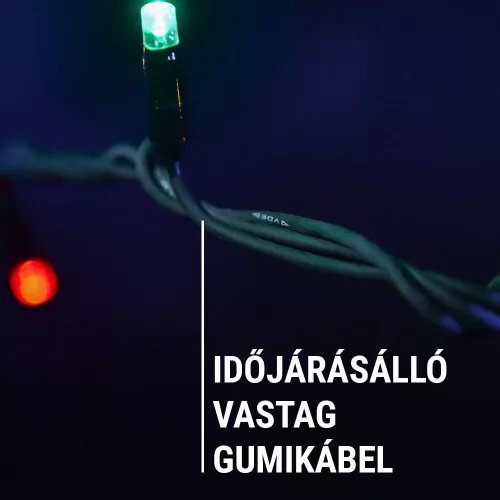 Dekortrend Kültéri toldható 101 LED jégcsapfüzér, Multi, 300 x 40 cm