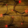 LED fényfüzér, piros, 640 cm, 80 LED